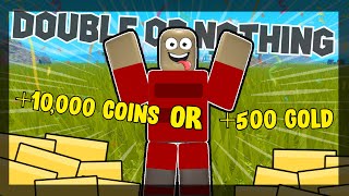 The DOUBLE Or NOTHING Challenge Roblox Booga Booga [upl. by Irim]