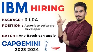 IBM  Capgemini  Apotnet Hiring Any Batch  fresher JOBS  2023 2024 2025 [upl. by Gehlbach]