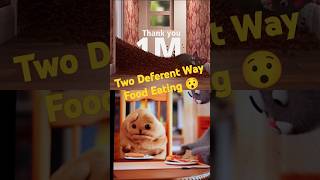 Two Deferent Way Food Eating 😯 cat funny animation pets cute dubstepkitty [upl. by Athalee818]