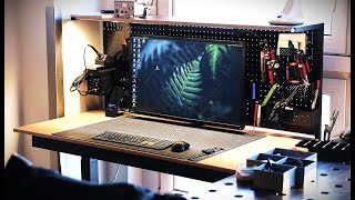 Building a Feature Packed Standing Desk with integrated Storage and Lights [upl. by Ecirb]