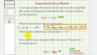 Ex Basic Example of Exponential Decay Model [upl. by Guyer980]