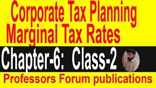 Marginal Tax Rates M B A final year Corporate Tax Planning Chapter6  Class2 [upl. by Fong]