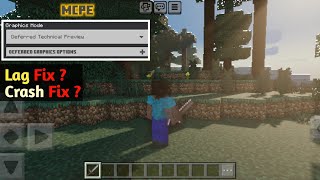 How To Fix Lag amp Crash In MCPE Deferred Technical Preview   MCPEBE Graphics Update [upl. by Venus]