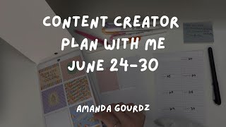 Content Creator Plan With Me  June 2430  Happy Planner Mini Dashboard [upl. by Asiluy]