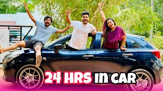 24 HOURS IN CAR CHALLENGE 🔥 [upl. by Einahpet]