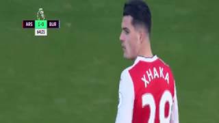 Granit Xhaka Red Card  Arsenal vs Burnley 10  Premier League 2212017 HD [upl. by Inaffets]