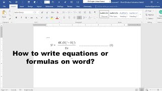 How to write an equation or formula in Word [upl. by Bonnibelle]