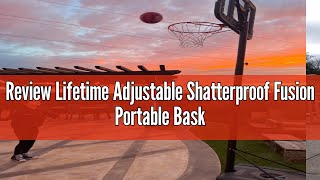 Review Lifetime Adjustable Shatterproof Fusion Portable Basketball Hoop 44Inch Backboard [upl. by Roshelle]