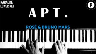 APT  Rosé amp Bruno Mars LOWER KEY Slowed Acoustic Piano Instrumental Cover MALE KEY [upl. by Lennaj]