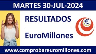 Resultado del sorteo EuroMillones del martes 30 de julio de 2024 [upl. by Garaway417]