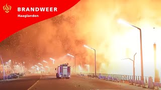 Brandweer Haaglanden  Incident Vreugdevuur Scheveningen 2019 [upl. by Carbo]