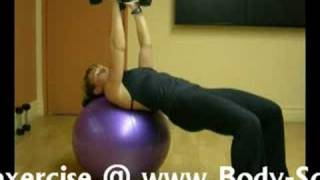 Dumbbell Triceps Exercise on Swiss Ball Workout Demo [upl. by Magan710]