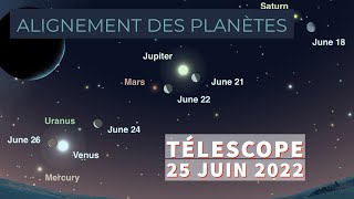 Alignement Des Planètes 25 Juin 2022 🌟 Alignement Planétaire Rarissime Visible à lœil nu Télescope [upl. by Noel]