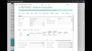 Dynamics 365 Business Central  Sales order promising using Capable to Promise functionality [upl. by Yssac]