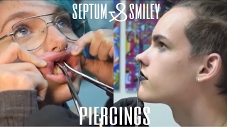 getting septum and smiley pierced  ✦ [upl. by Omiseno]