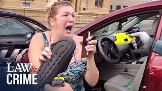 Entitled’ Ohio Woman Gets Tased After Allegedly Ramming Police Cars [upl. by Rhine]