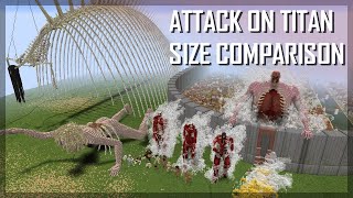 Attack on Titan size comparison 2021 Final Chapter ALL TITANS IN MINECRAFT 11 [upl. by Dael]