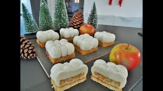 RECETTE ENTREMET NUAGE A LA POMME FONDANTE moule silikomart cloud [upl. by Cartie277]