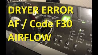 Whirlpool Dryer not drying  AF  F30 code  FIX IT [upl. by Jopa]