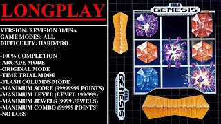 Columns Rev 01USA Sega Genesis  Longplay  All Modes  HardPro Difficulty  100 Completion [upl. by Hairahcez]