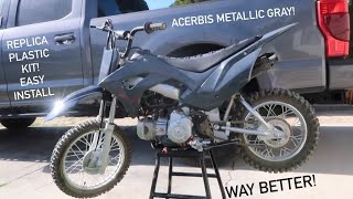 2022 CRF110 Acerbis Metallic Gray Replica Plastic Kit Install EP 8 crf110 acerbis [upl. by Adiahs]