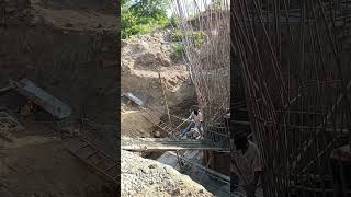 Pier shaft casting for bridge concretebridge roadbuilding excavator bridgeworks youtubeytshort [upl. by Lyndsie]