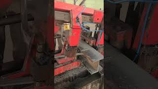 Band saw  meta l cutting  h beam cutting cuttingskills [upl. by Nauqal693]