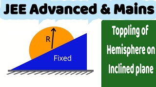 21 JEE  Toppling A solid hemisphere of radius R is placed on an inclined plane of inclination θ [upl. by Fenella]