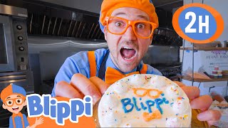 Blippi Learns How to Bake a Cake at the Bakery  2 HOURS OF BLIPPI TOYS [upl. by Eilrac]