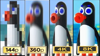 Change pingu noot noot in all images pingu in 144p 720p 4k and 8k Noot noot sunny bunnies [upl. by Ahilam655]