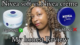 NIVEA SOFT FACE CREAM VS NIVEA CREME FACE CREAM  BEST IN LIGHTENING AND BRIGHTENING [upl. by Innaig]