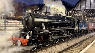 A PAIR of LMS Stanier Black 5s at Kings Cross With FOOTPLATE Views 181123 [upl. by Aziul92]