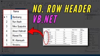 Membuat Nomor Otomatis di Row Header Datagridview VB Net  Tutorial VB Net [upl. by Kathrine]