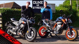 2023 Street Triple RS vs KTM 890 Duke R  Battle Of The Middleweights [upl. by Tully]