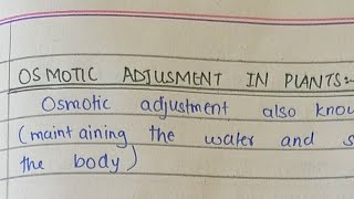 osmotic adjustment in plants [upl. by Gwendolyn]