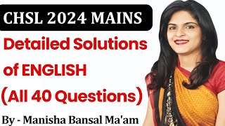 CHSL 2024 MAINS  ENGLISH Complete Solution by NeonClasses thepundits [upl. by Curson]