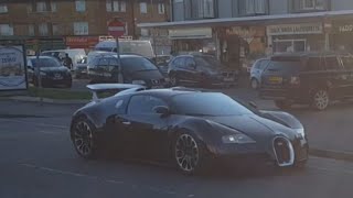 £22 MILLION 1200BHP Bugatti Veyron Driving through the POSH Town of Slough [upl. by Hardej643]