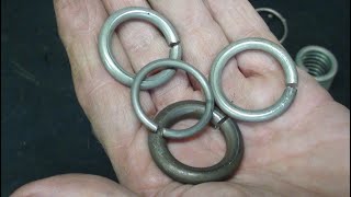 MAKING STEEL RINGS ON THE LATHE Tips 509 tubalcain [upl. by Lashonda]