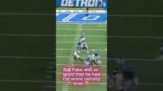 Jared Goffs ball fake was so good that the defender committed the worst penalty ever 😭 nfl lions [upl. by Kamaria]