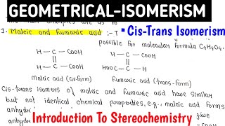 Geometrical Isomerism CisTrans Isomerism  Examples  BScHandwritten Notes chemistry [upl. by Eiramrebma]