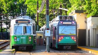 MBTA Boston MA GREEN Line B C D and E branches 𝑳𝒊𝒈𝒉𝒕 𝑹𝒂𝒊𝒍 OUTBOUND  FULL RIDE [upl. by Salena]