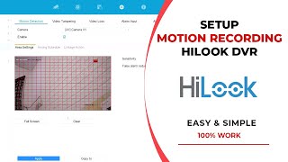 HOW TO SETUP CCTV MOTION DETECTION RECORDING ON HILOOK HIKVISION DVR [upl. by Clifton]