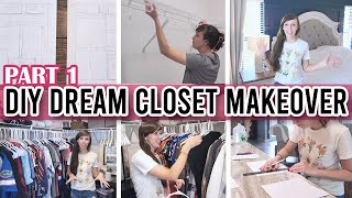 DIY DREAM CLOSET MAKEOVER On A Budget  PART 1  Shelby Marybeth [upl. by Linson]