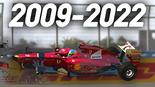 The Evolution Of Crashing In F1 Games 20092022 [upl. by Nita]