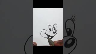 How to Drawing Minnie Mouse Face Easy  YouTube Shorts shorts youtubeshorts [upl. by Bardo]