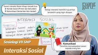 ruangbelajar  Sosiologi VII SMP  Interaksi Sosial  bimbel online [upl. by Heuser]