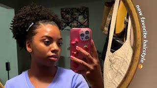 Cute amp trendy natural hairstyle  Bringing my curls back to life pt3 Family reunion mini vlog [upl. by Camila46]