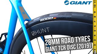 28mm Road Tyres on a Giant TCR Disc 2019  Do They Fit  Continental GP5000 28mm Clincher Tests [upl. by Cherilynn]