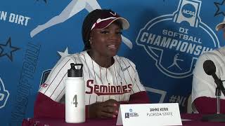 Florida State softball NCAA Regional vs UT Chattanooga post game press conference [upl. by Aihsenal709]