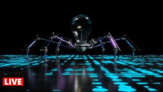 Weird Lightbulb Robot Spider Dancing To Electronic And Futuristic Beats Live [upl. by Avruch84]